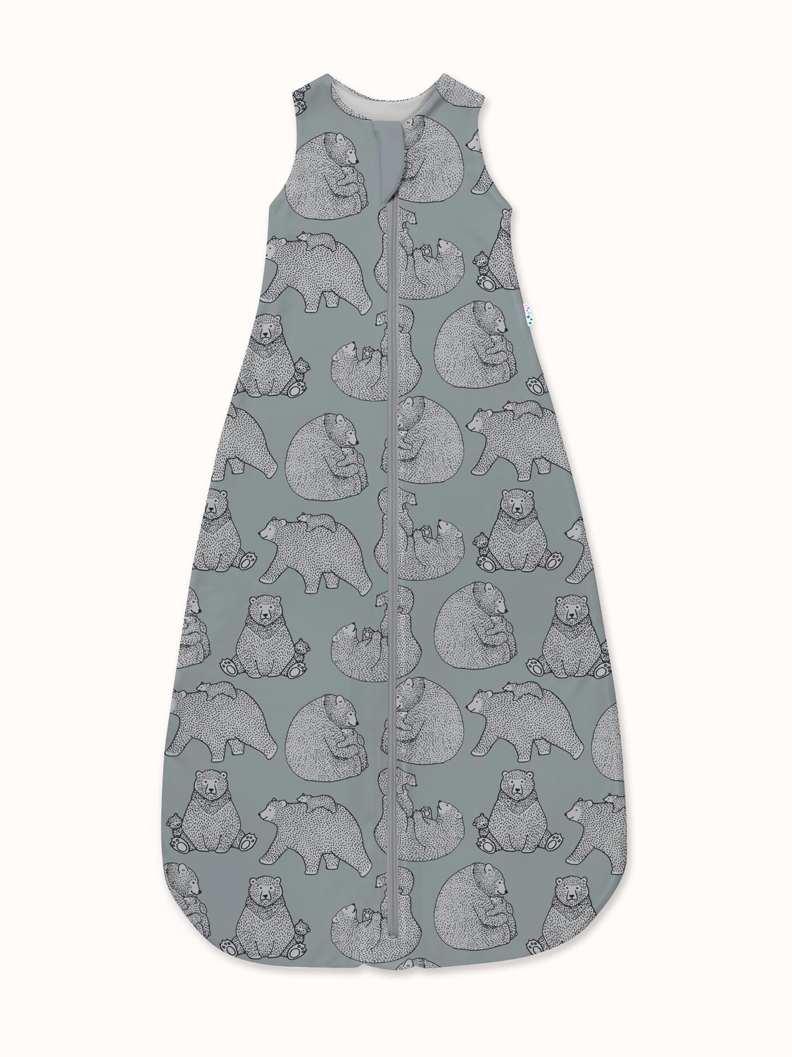 Merino toddler sleeping bag Superlove Merino grey bears #colour_bearhugs-cloud-grey