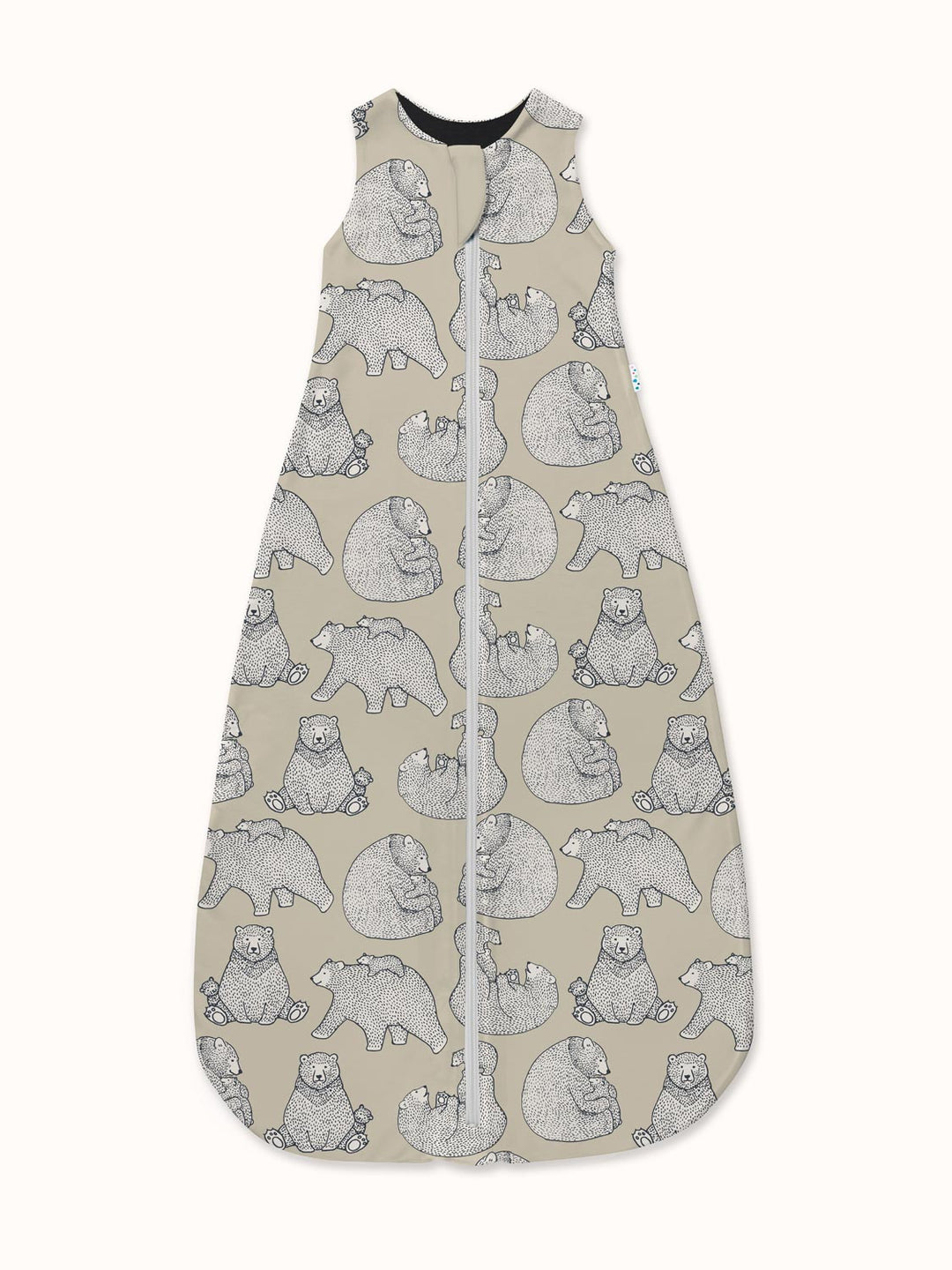 Merino toddler sleeping bag Superlove Merino beige neutral bears #colour_bearhugs-oat