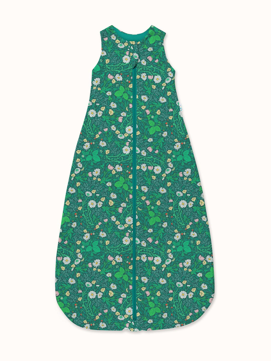 Merino wool toddler sleeping bag classic zip by Superlove Merino green floral  #colour_secret-garden