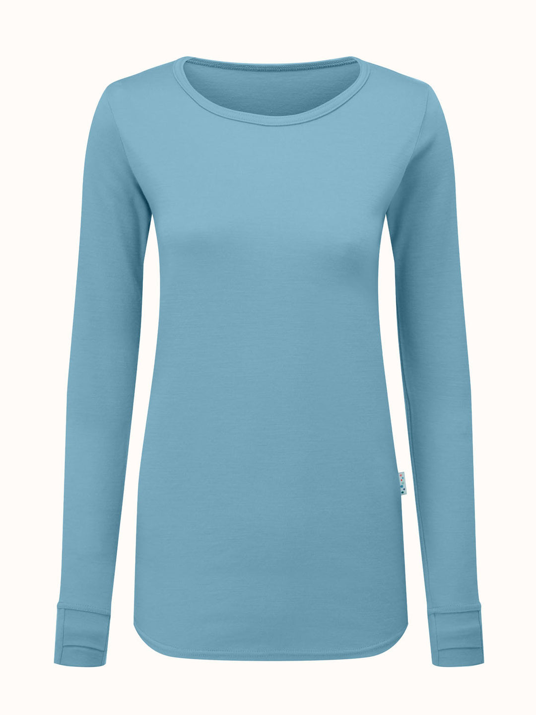 Merino womens baselayer thermal top blue #colour_raindrop