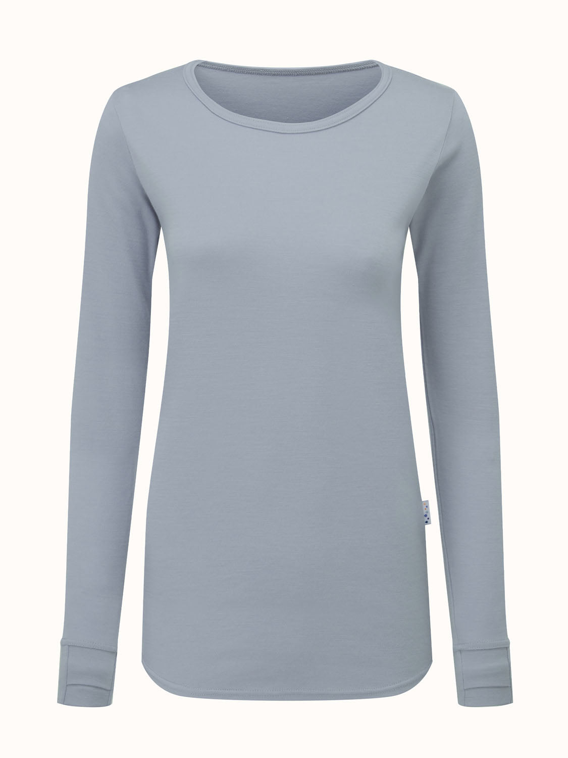 Merino womens baselayer thermal top grey #colour_cloud-grey