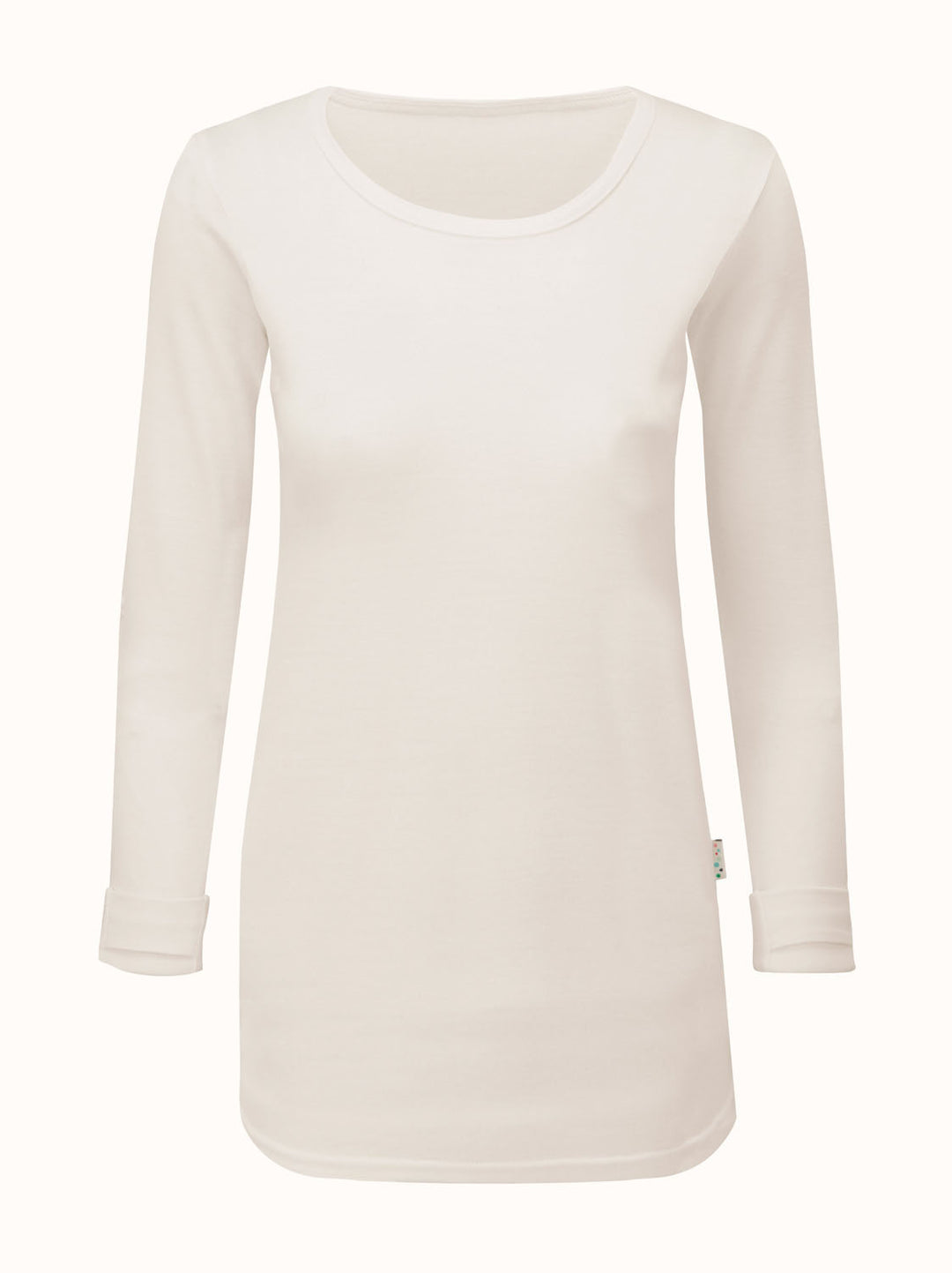 Merino womens baselayer thermal top white 2 #colour_pure-ivory