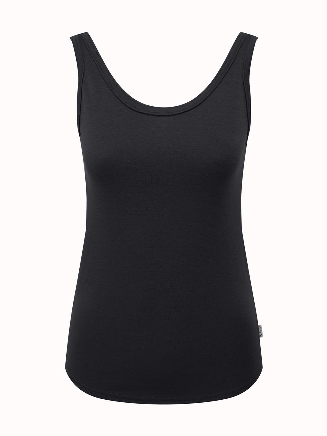 Relaxsan Zero 3240 (Black, L) Women's wide shoulder thermal tank top in  Merino Wool 