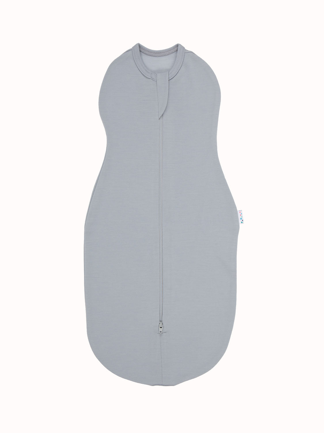 Merino zip swaddle grey front #colour_cloud-grey