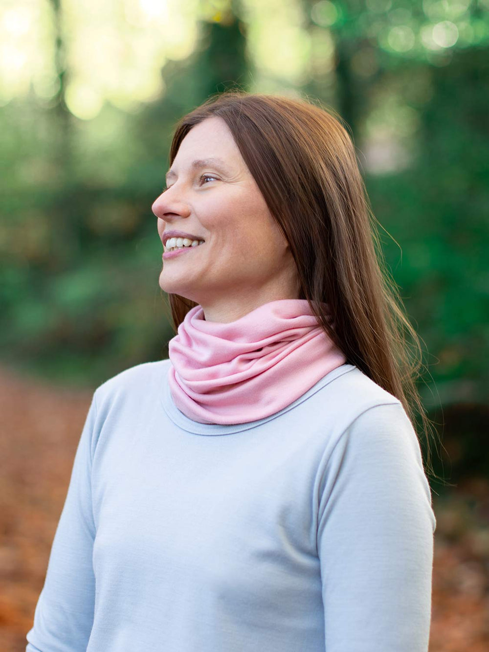 merino wool snood pink side womens #colour_vintage-rose