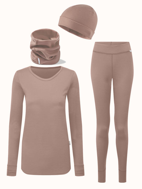 womens merino ski thermal base layer superlove merino neutral beige #colour_pebble