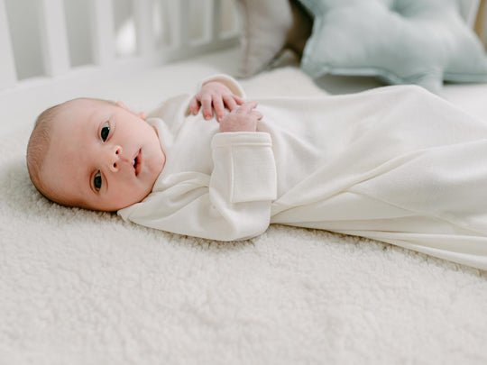 baby merino sleep gown white detail #colour_pure-ivory