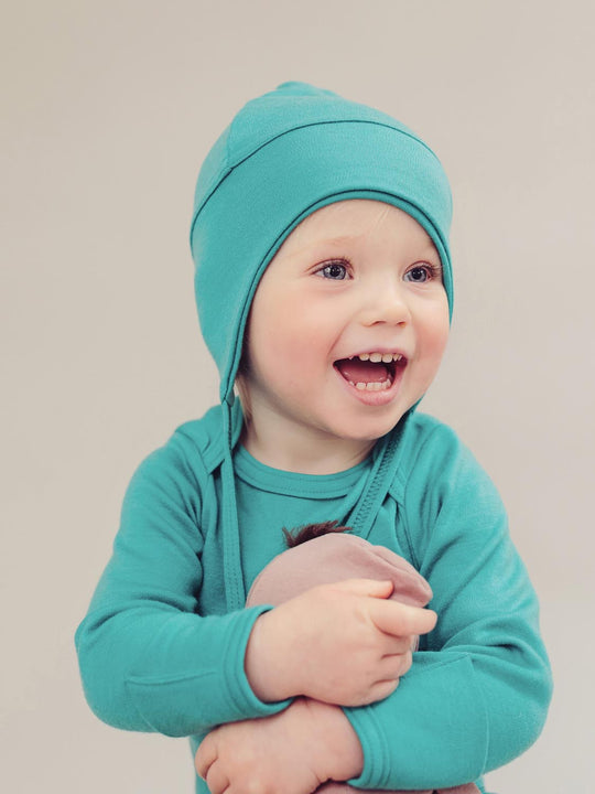 Merino Baby & Toddler Reversible Hat Accessory Superlove Merino #colour_wild-green