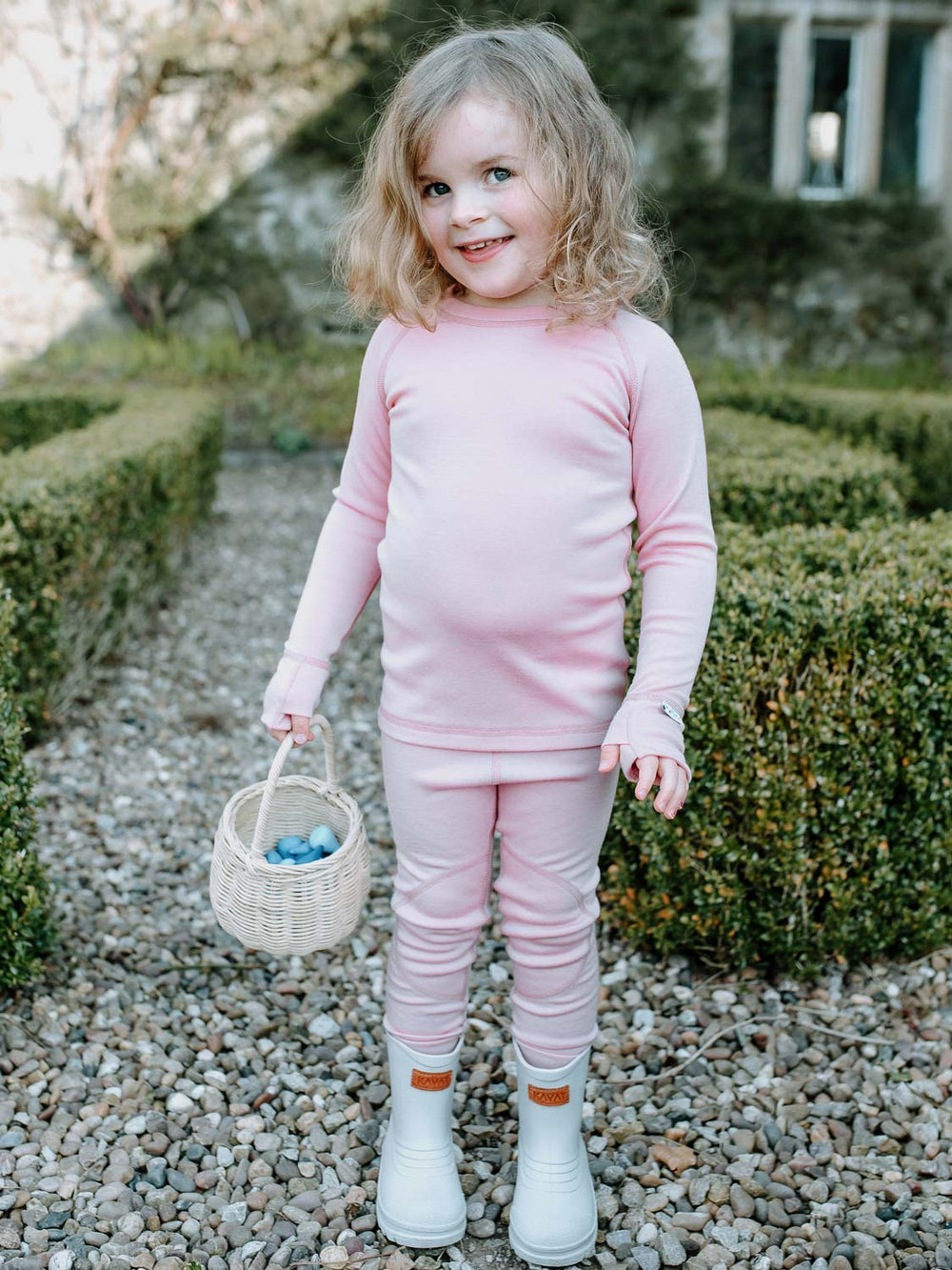 kids merino thermal base layer pink #colour_vintage-rose