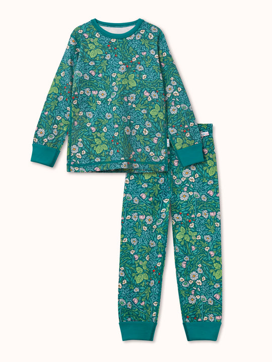 organic cotton kids pyjama PJ #colour_secret-garden