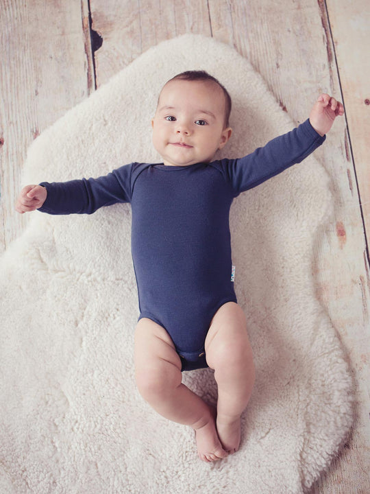 Baby Merino Bodysuit Superlove Merino Navy full #colour_french-navy