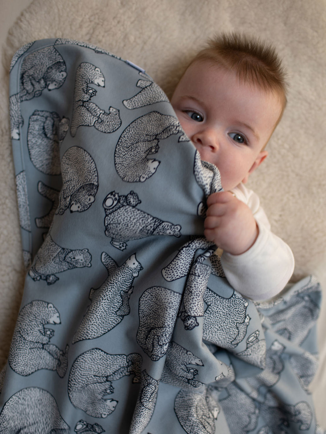 merino baby cot blanket bears  front #colour_bearhugs-cloud-grey