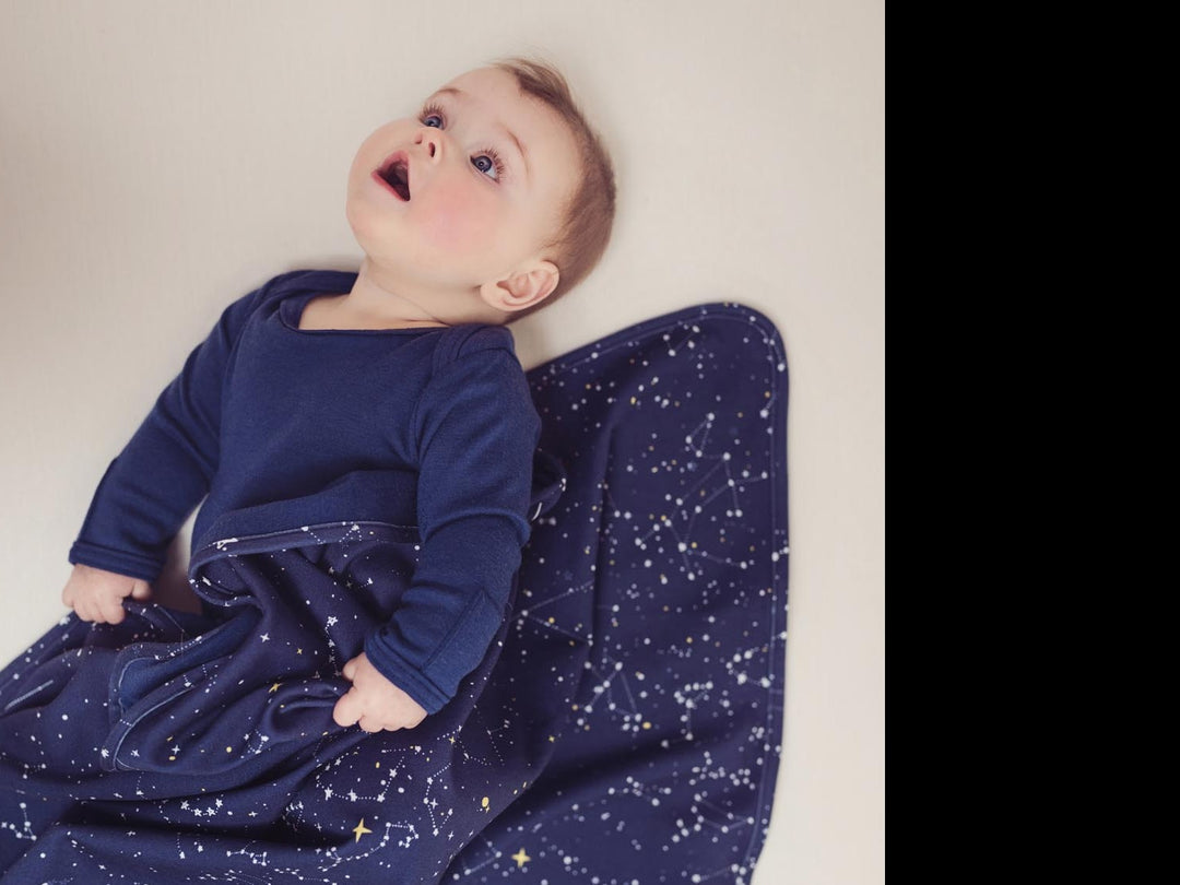 merino baby cot blanket navy stars front  #colour_superstar