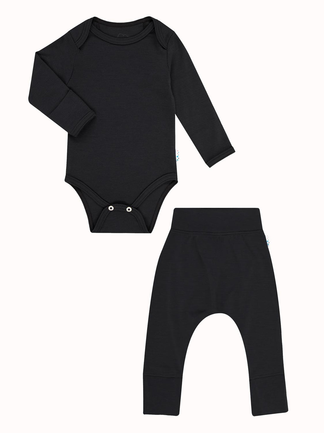 baby merino thermal base layer Superlove Merino black pyjama #colour_ink