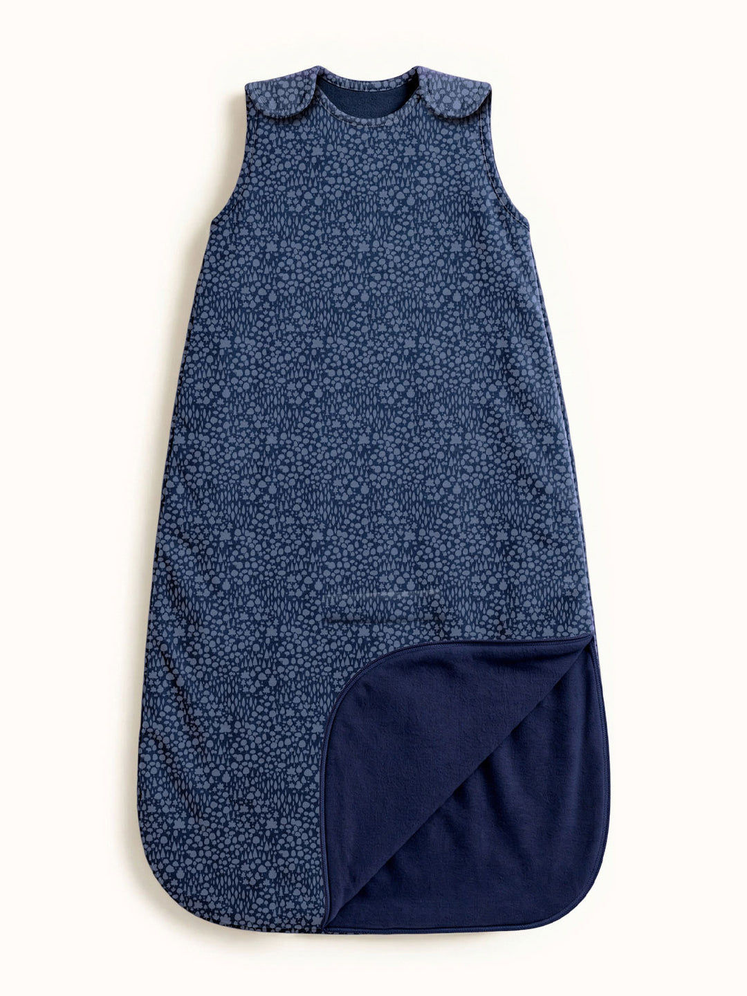 Merino baby sleeping bag neutral forest woodland print still Navy #colour_sylvan-navy