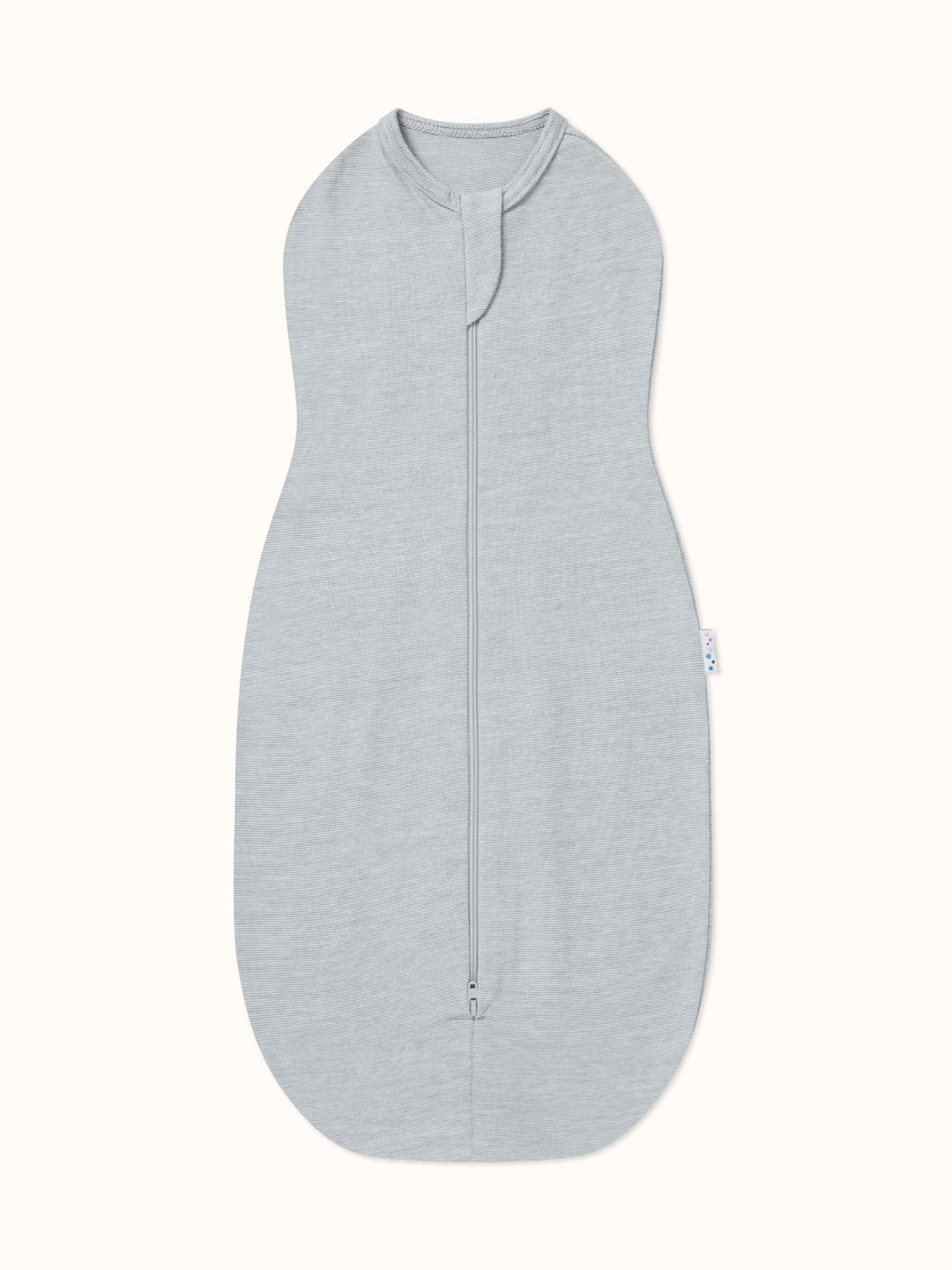 merino organic cotton baby zip swaddle superlove grey #colour_cloud-grey-melange