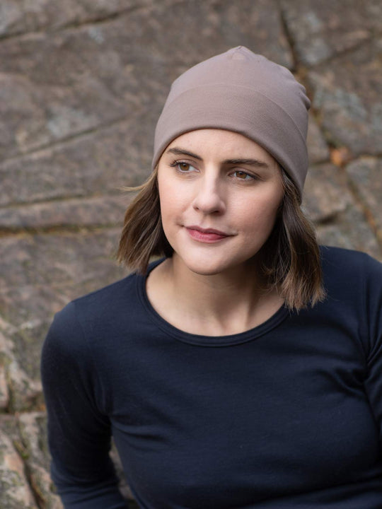 Merino beanie hat beige neutral unisex  #colour_pebble