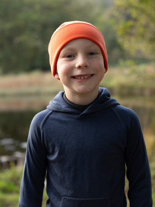 Merino beanie hat orange boy #colour_fox