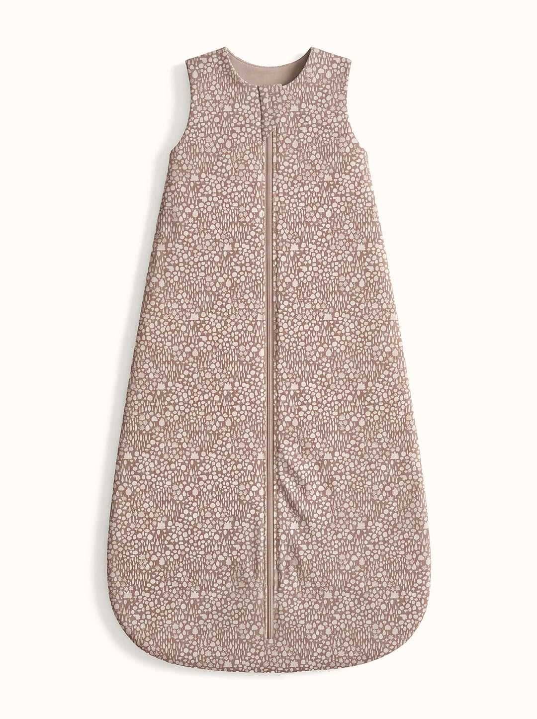Merino toddler sleeping bag forest woodland print neutral beige #colour_sylvan-fawn