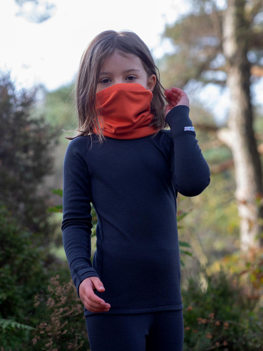 Merino snood neck gaiter orange face covering #colour_fox