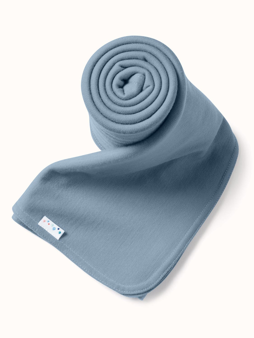 merino newborn baby swaddle blue detail #colour_lake