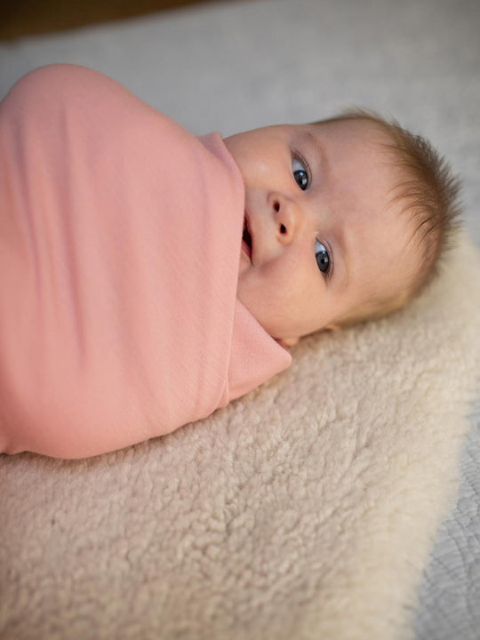 Merino blanket swaddle pink side #colour_vintage-rose