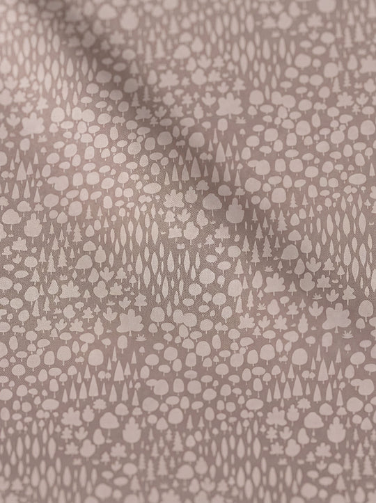 Merino baby sleeping bag neutral forest woodland print swatch #colour_sylvan-fawn