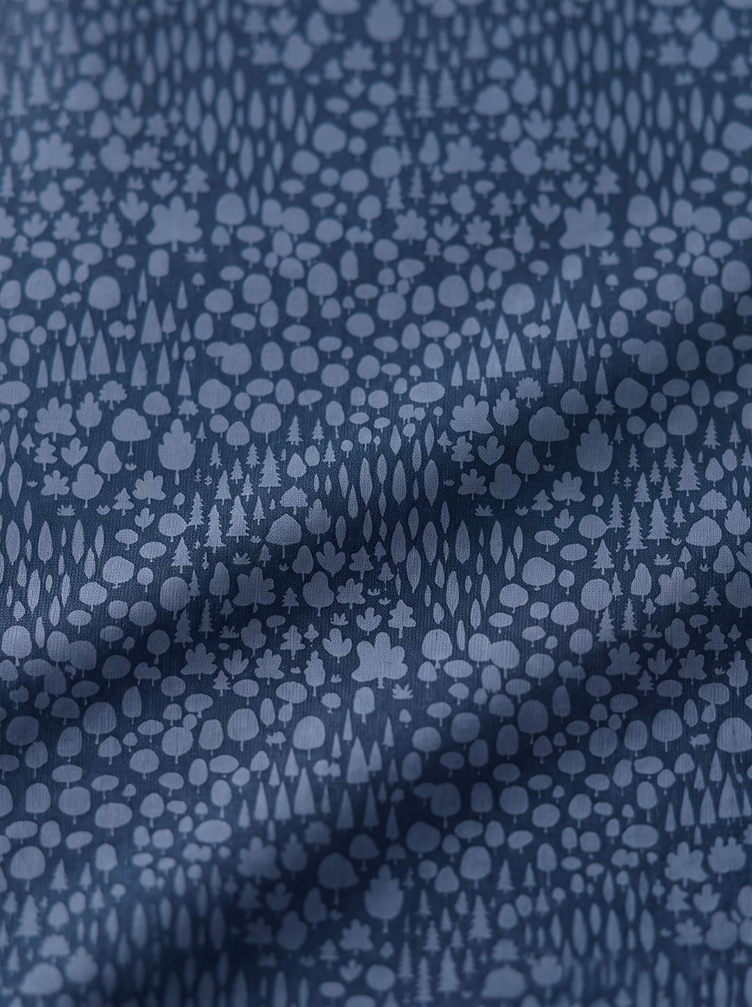 Merino baby sleeping bag neutral forest woodland print swatch Navy #colour_sylvan-navy