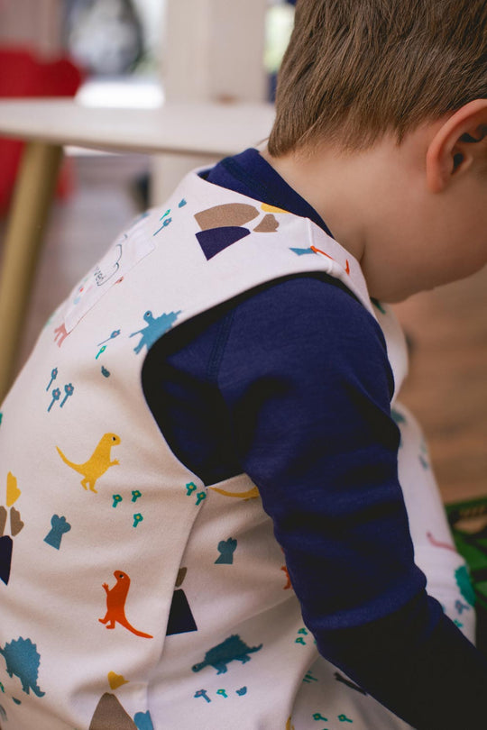 Merino toddler sleeping bag with feet   #colour_dinosaurs
