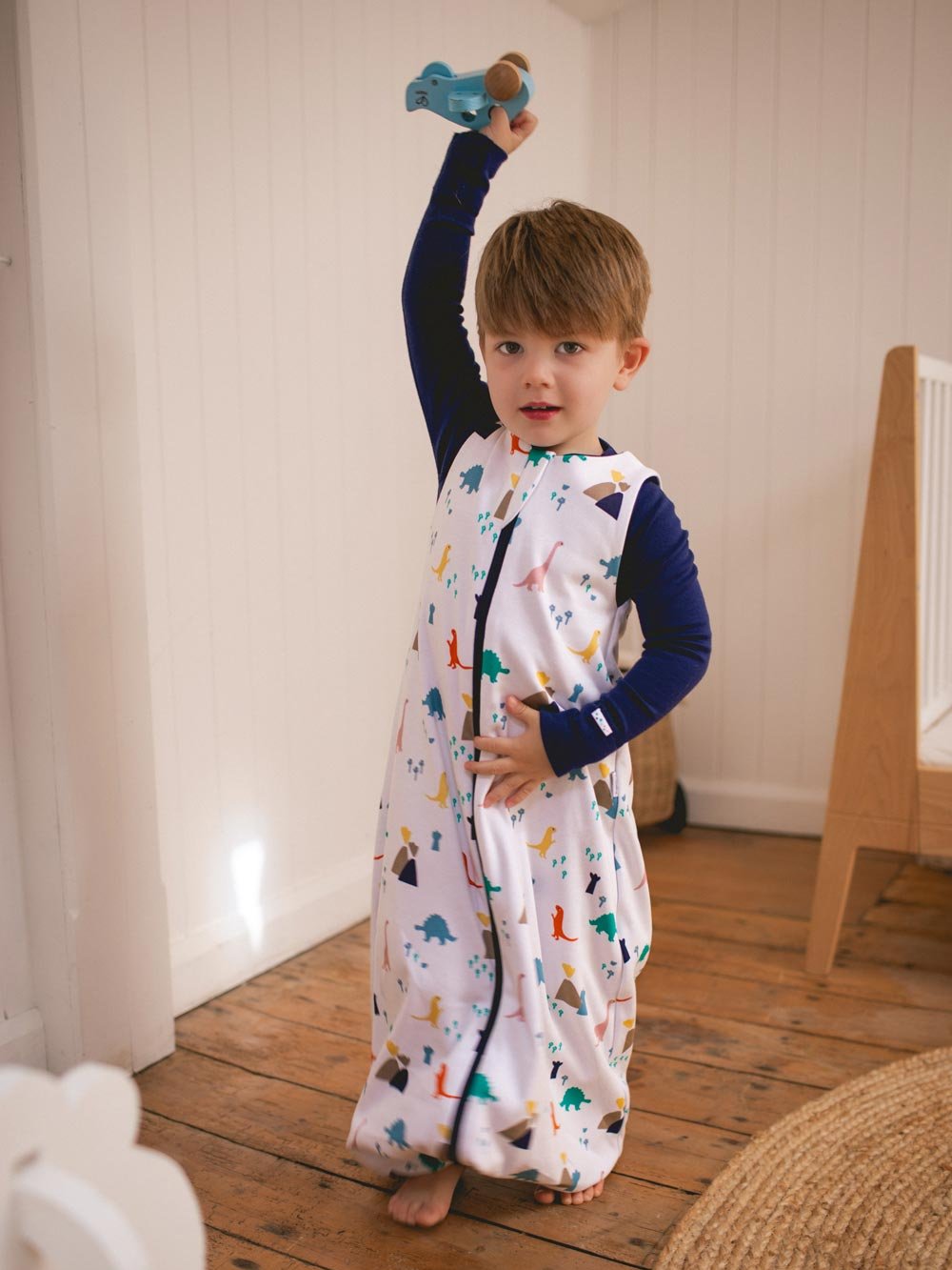 Merino toddler sleeping bag dinosaur action #colour_dinosaurs