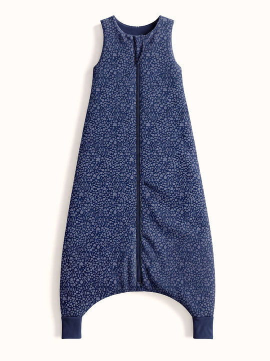 Merino toddler sleeping bag with feet neutral tree forest print navy #colour_sylvan-navy