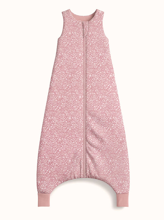 Merino toddler sleeping bag with feet pink tree forest print still #colour_sylvan-rose