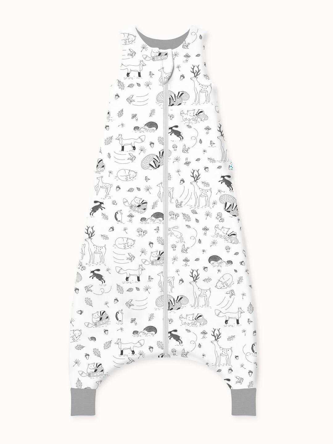 Merino toddler sleeping bag with feet animals  #colour_enchanted-forest