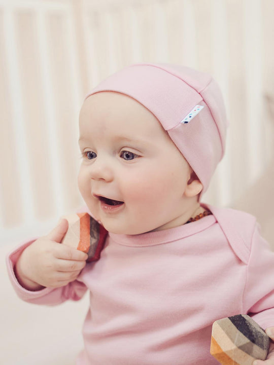 newborn baby merino hat pink front #colour_vintage-rose