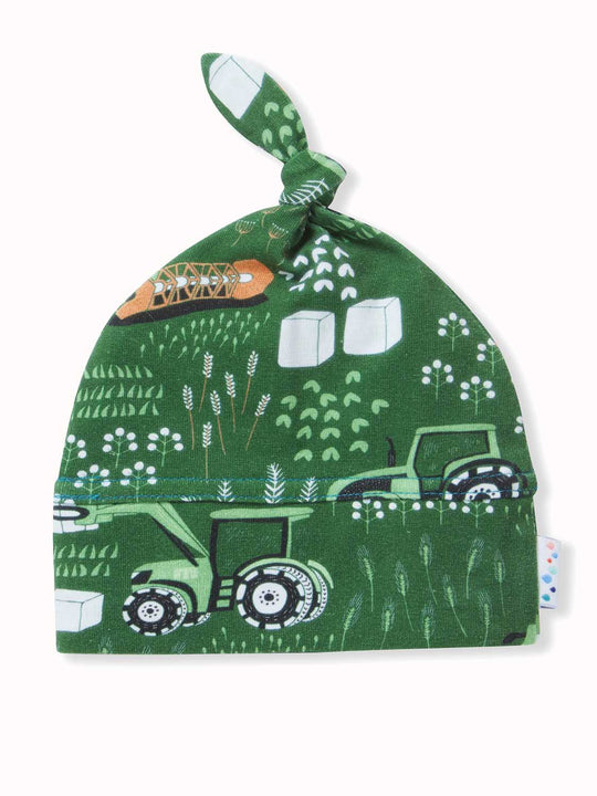 organic cotton newborn baby hat tractor  #colour_tractor
