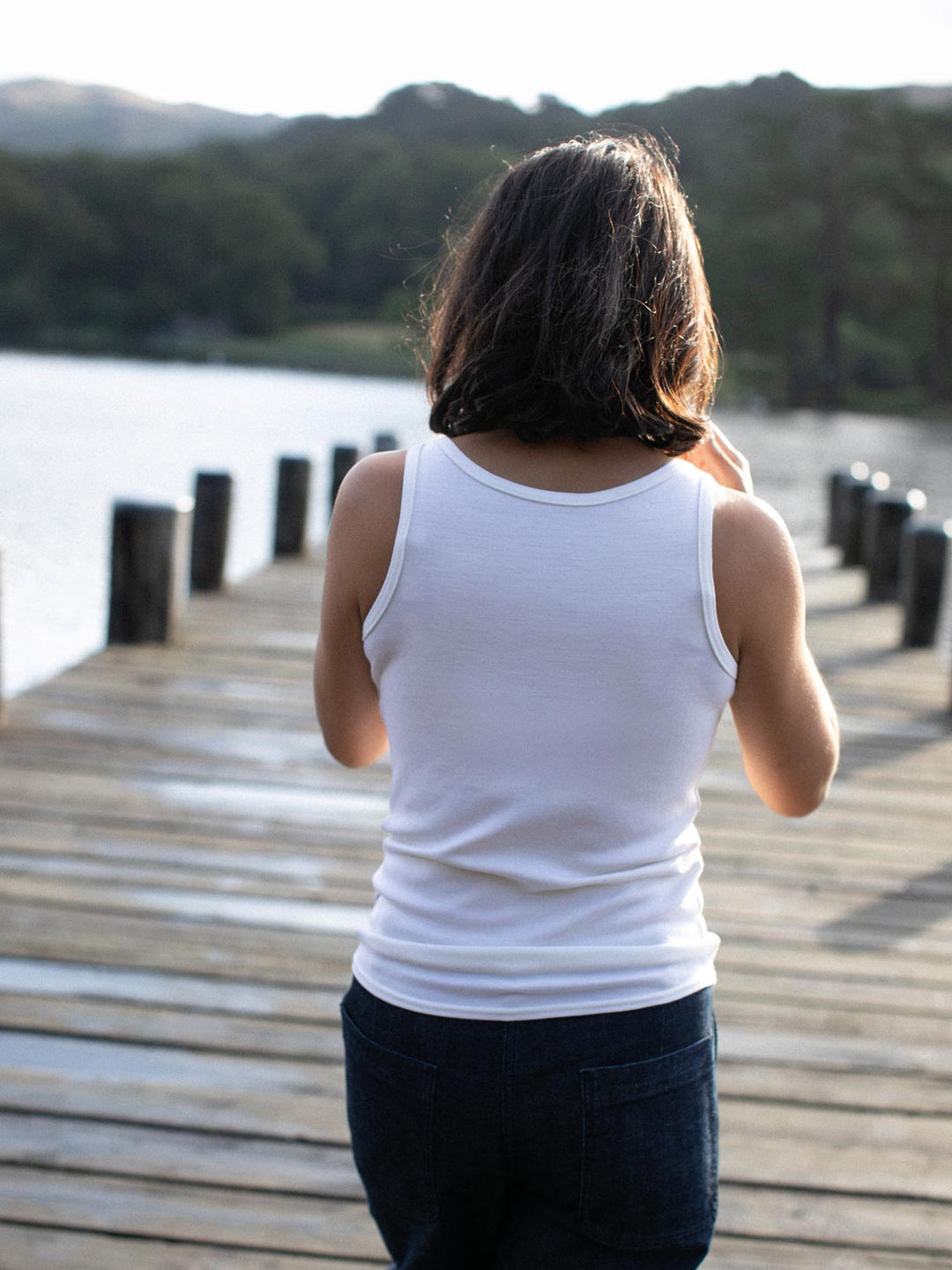 Womens merino tank top ivory back #colour_pure-ivory